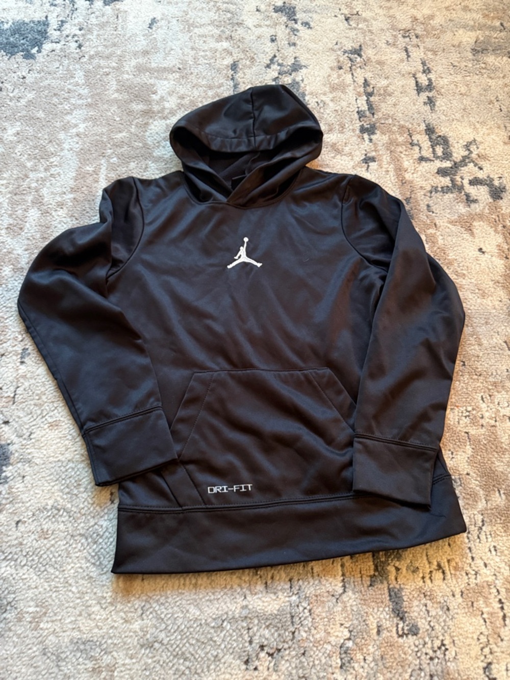 Boys medium (10-12) Jordan Black Hoodie with White Jumpman Logo